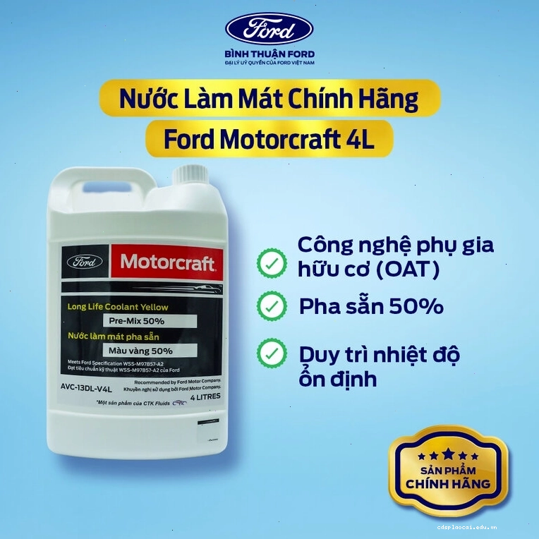 Nước làm mát chính hãng Motorcraft 4L màu vàng cho xe Ford