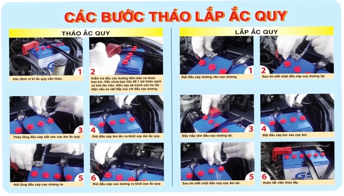 Quy trình tháo lắp ắc quy xe Nissan an toàn
