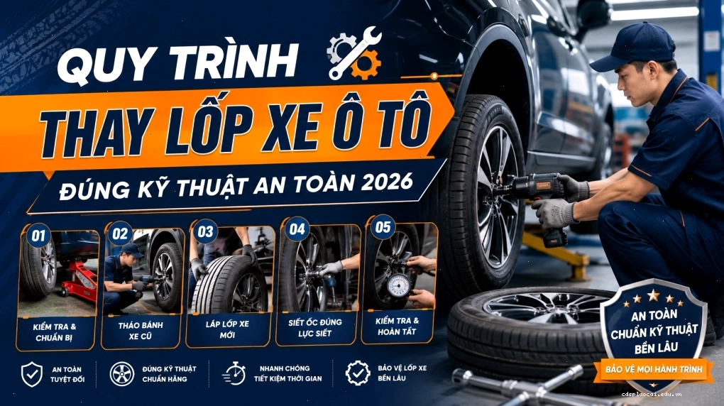 Quy trình thay lốp xe ô tô chuyên nghiệp tại gara