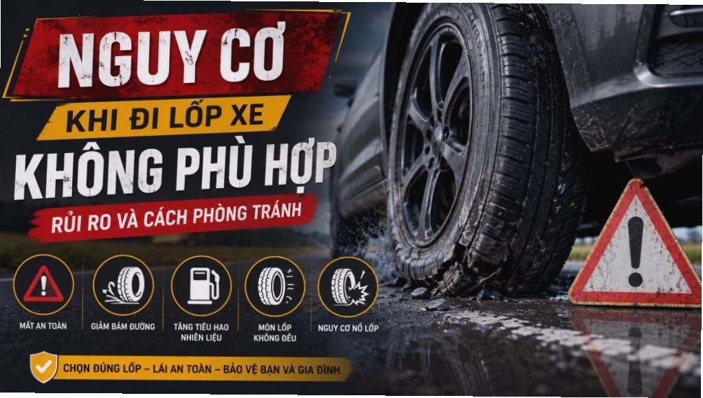Rủi ro khi sử dụng lốp xe không phù hợp thông số kỹ thuật