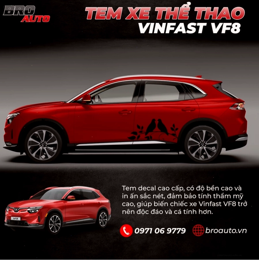 Tem xe VinFast VF8 cá tính, thể hiện phong cách riêng