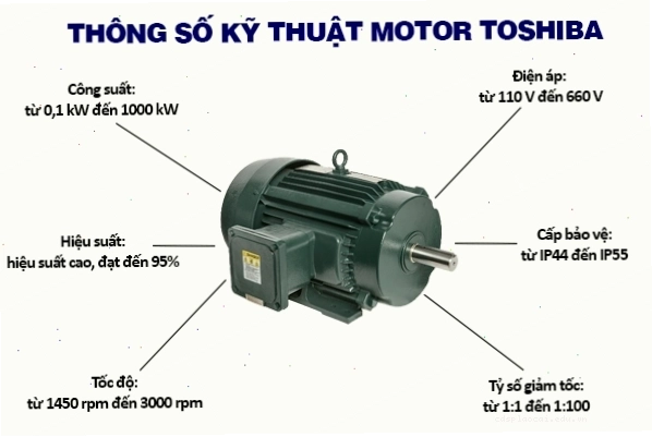 Thông số kỹ thuật của motor Toshiba, giúp xác định loại chổi than phù hợp