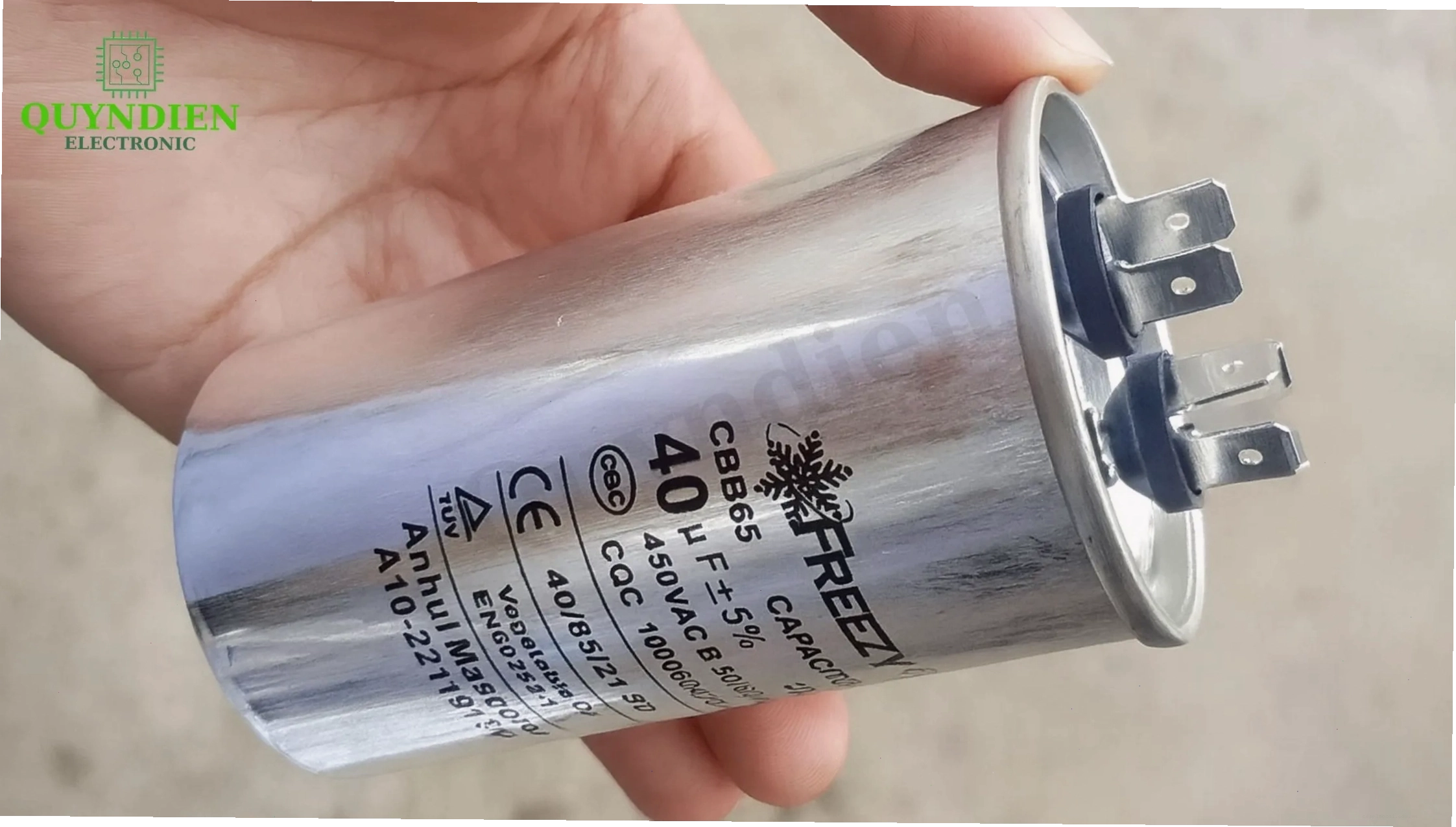 Tụ đề máy lạnh 40µF 450VAC dùng cho block điều hòa khởi động ổn định