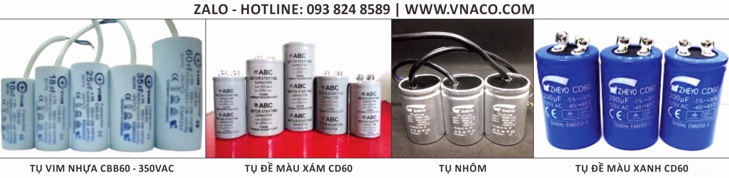 Tụ đề và tụ ngắt sử dụng cho động cơ và máy bơm