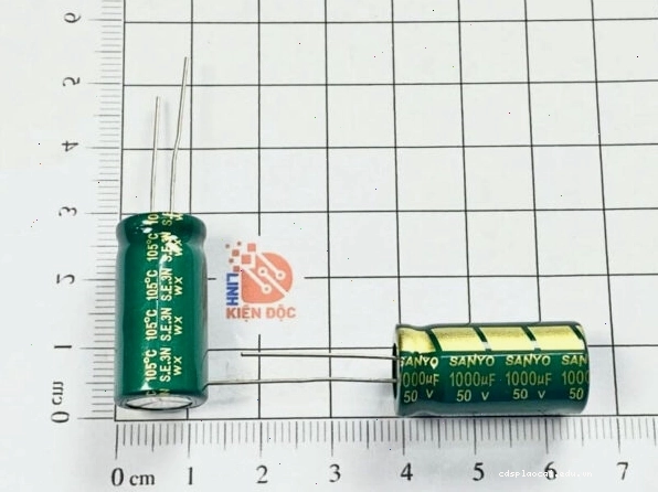 Tụ hóa Sanyo 1000uF 50V kích thước 13x25mm