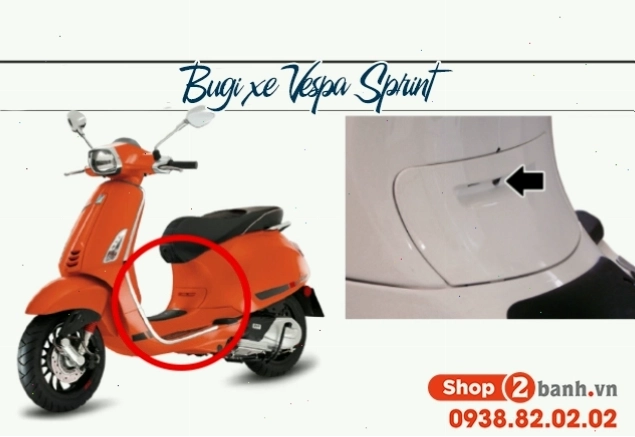 Vị trí bugi trên xe Vespa Sprint