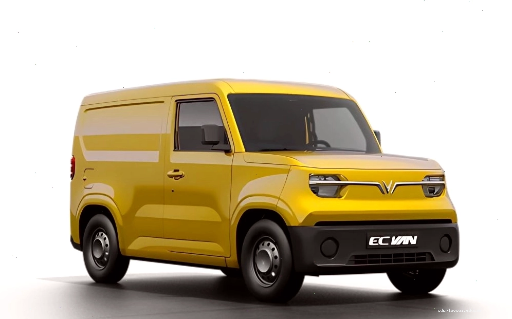 VinFast EC Van màu vàng với thiết kế hiện đại