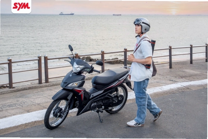 Xe máy SYM Angel 110 với thiết kế vành căm